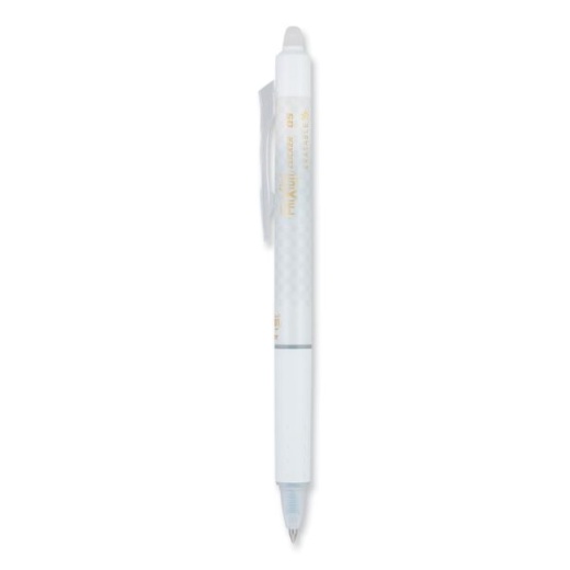 Pilot Frixion Ball Clicker Erasable Gel Pen, Retractable, Extra-Fine 0.5 Mm, Black Ink, White Barrel, Dozen