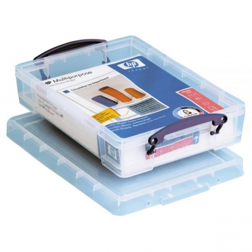 Really Useful Box Plastic Storage Container With Built-In Handles And Snap Lid, 4 Liters