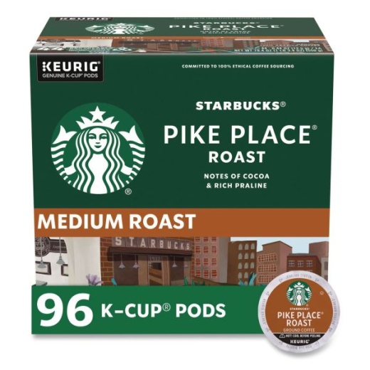Starbucks Pike Place Coffee K-Cups Pack, 24/Box, 4 Box/Carton