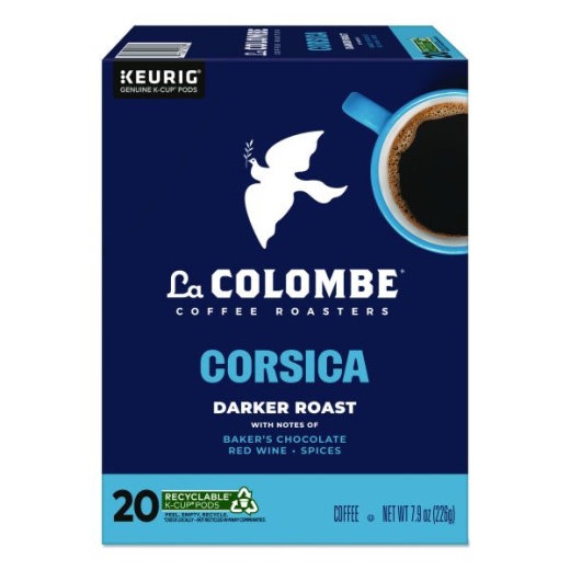 La Colombe Coffee K-Cup Pods, Corsica Dark Roast, 20/Box