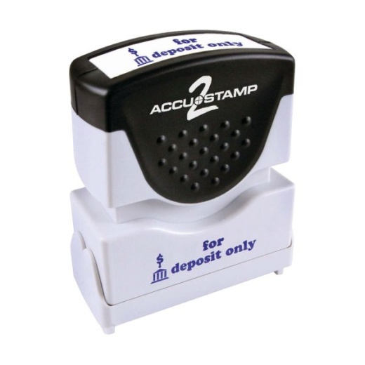 Accustamp2 Pre-Inked Shutter Stamp, Red/Blue, For Deposit Only, 1.63 X 0.5