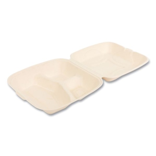 Dart Large Carryout Foam Trays, 3 Compartments, 9 x 9, White, Pack Of 100