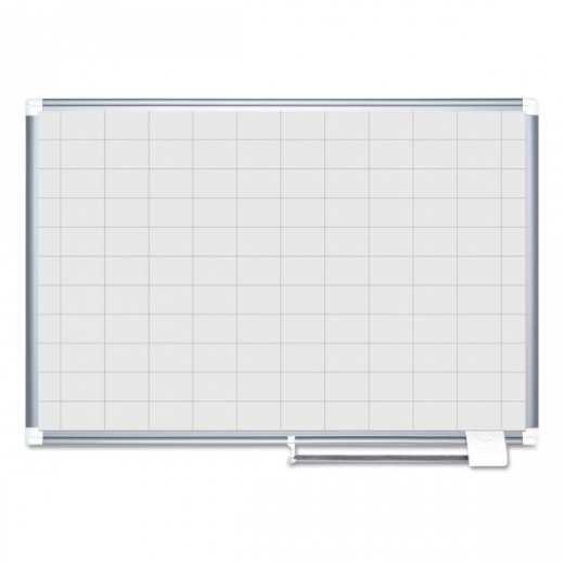 Mastervision Gridded Magnetic Steel Dry Erase Planning Board