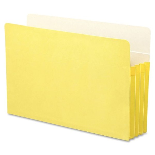 Smead Color Top-Tab File Pockets, Legal Size, 3 1/2" Expansion, Yellow