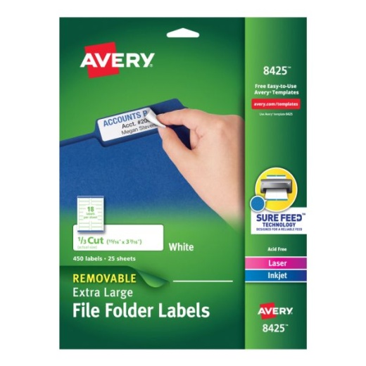 Avery Removable Extra-Large File Folder Labels
