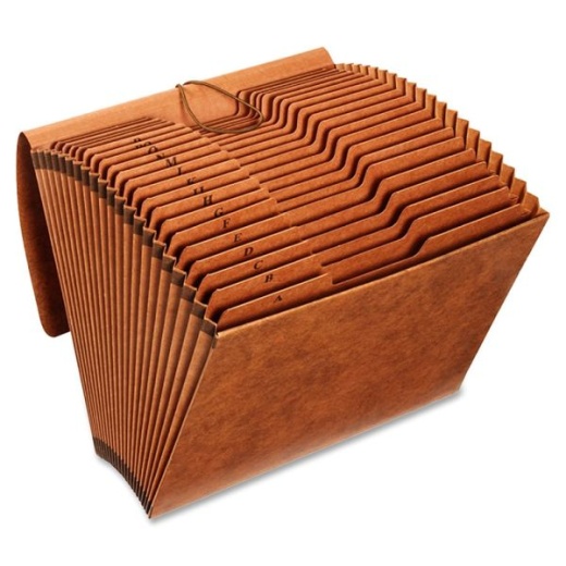 Globe-Weis A-Z Accordion File, Letter Size, Brown