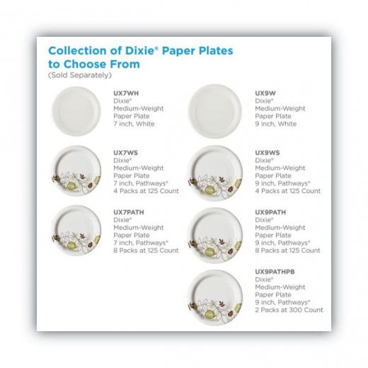 Dixie Ultra Pathways Heavyweight Paper Plates, 5-7/8 - 1000 count