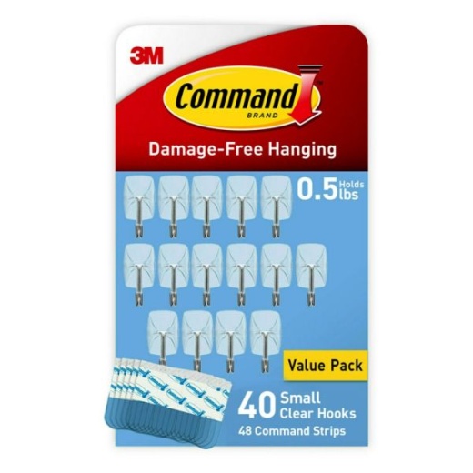 Command Small Wire Toggle Hooks - 40 Command Hooks, 48 Command Strips for Damage Free Hanging