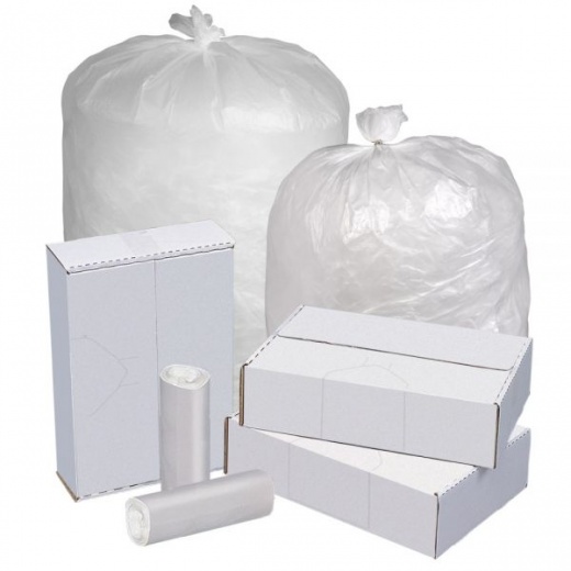 Highmark Linear Low Density Can Liners - 0.9-Mil, 60 Gallons, 38" x 58", Clear, Box Of 100