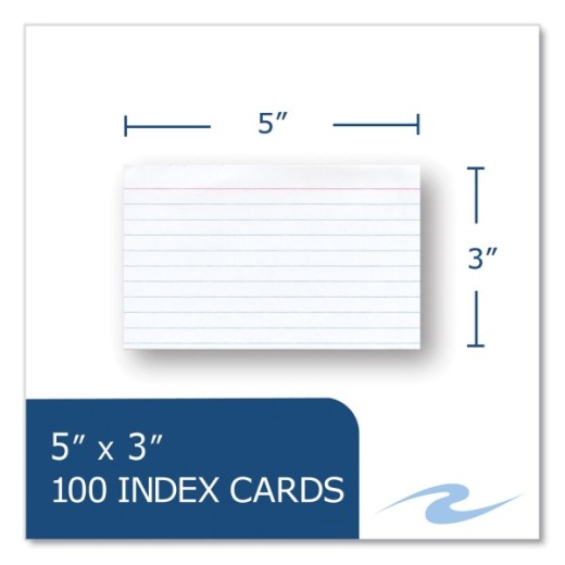 Index Card Case, Holds 100 3 x 5 Cards, 5.38 x 1.25 x 3.5, Polypropylene,  Assorted Colors