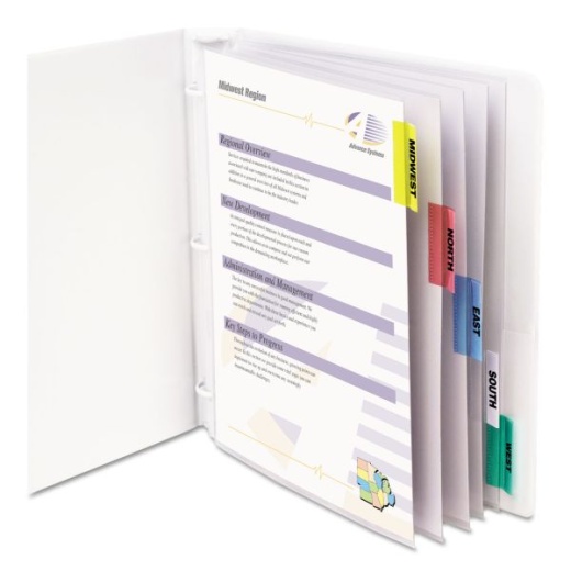 C-Line Sheet Protectors with Index Tabs, Assorted Color Tabs, 2", 11 x 8.5", 5/Set