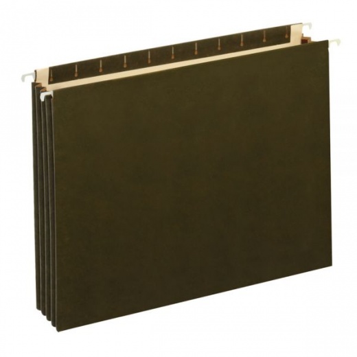 Expanding Hanging File Pocket with Full-Height Gussets, Legal Size, Standard Green