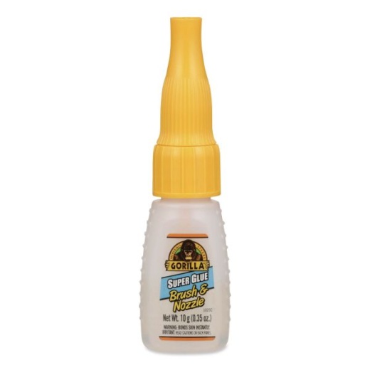 Gorilla Super Glue with Brush and Nozzle Applicators, 0.35 Oz, Dries Clear