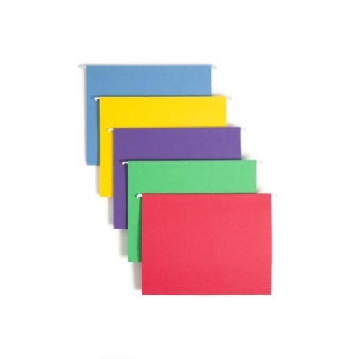 Smead Hanging File Folders with Adjustable Tabs, Letter Size, 1/3 Cut, Assorted Colors, Box of 25