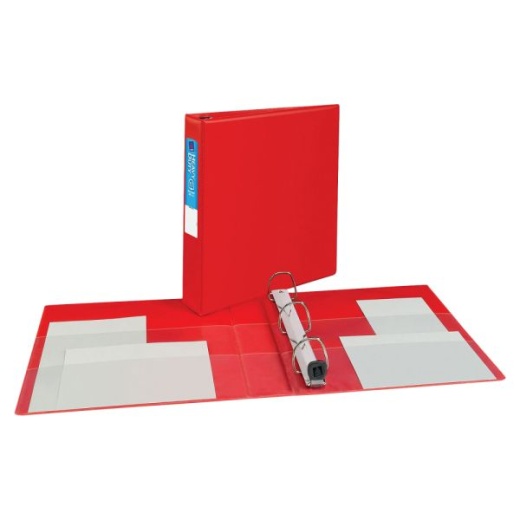 Avery Heavy-Duty 3-Ring Binder With Locking One-Touch Ezd Rings, 1 1/2" D-Rings, 54% Recycled, Red