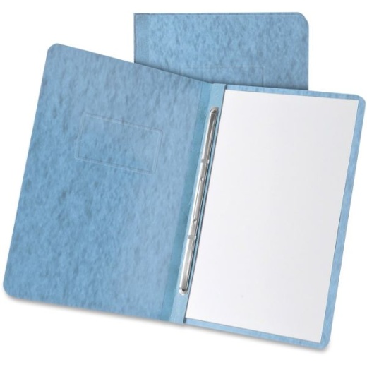 Oxford Heavyweight Pressboard Report Cover, 8-1/2" x 11", 65% Recycled, 3" Capacity, Light Blue