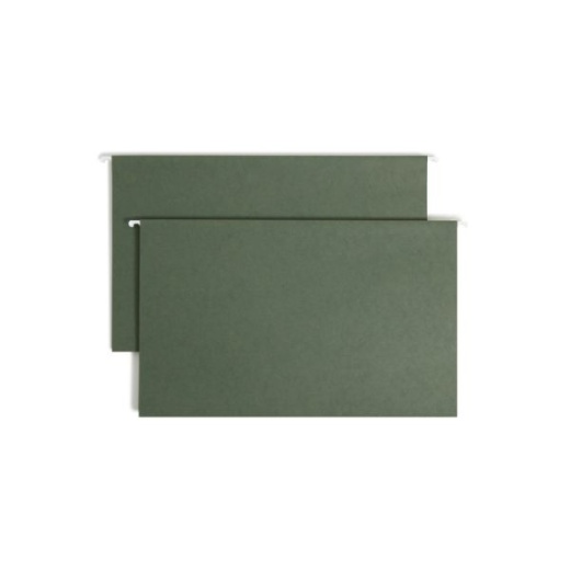 Smead Premium-Quality Hanging Folders Without Tabs, Legal Size, Standard Green, Pack Of 25