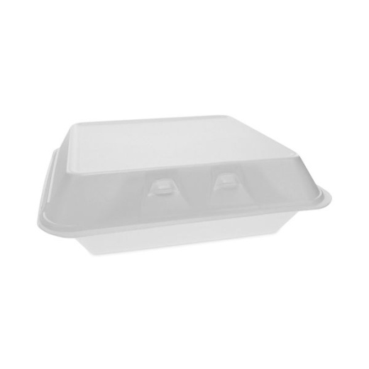 Pactiv Evergreen Smartlock Foam Hinged Lid Container, X-Large, 9.5 x 10.5 x 3.25, White, 250/Carton