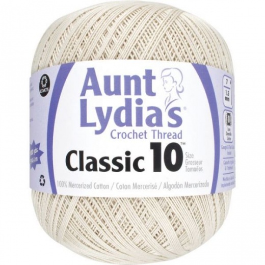 Aunt Lydia's Classic Crochet Thread Size 10 - White