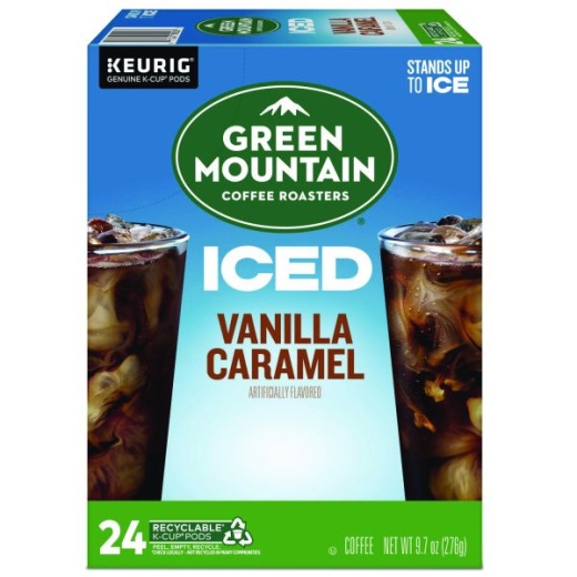 Green Mountain Coffee Roasters K-Cup Brew Over Ice Vanilla Caramel Coffee