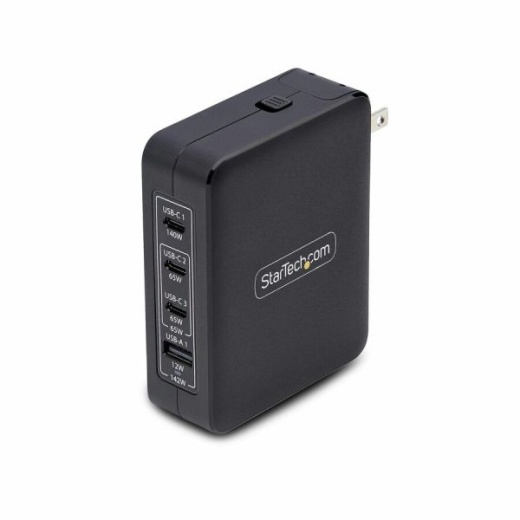 140W Usb-C Wall Charger, 3X Usb-C/1X Usb-A, Pd 3.1 International Gan Power Adapter For Macbook Pro/Max/Dell Xps/Inspiron