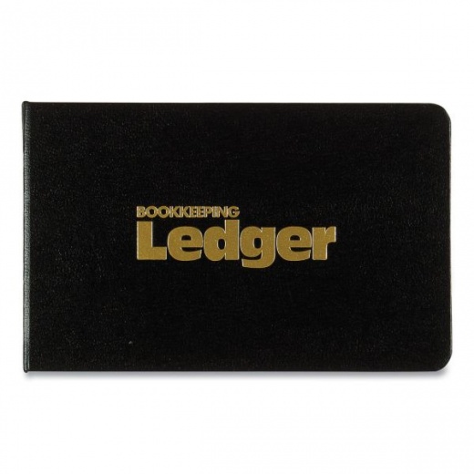 National Four-Ring Ledger Binder Kit with A-Z Index, Black Cover, 8.5 x 5 Debit-Credit-Balance Sheets, 100 Sheets/Book