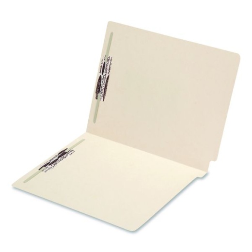Medical Arts Press End Tab Fastener Folders, Embossed Labeling Lines, 0.75" Expansion, 2 Fasteners, Letter Size, Manila Exterior, 50/Box
