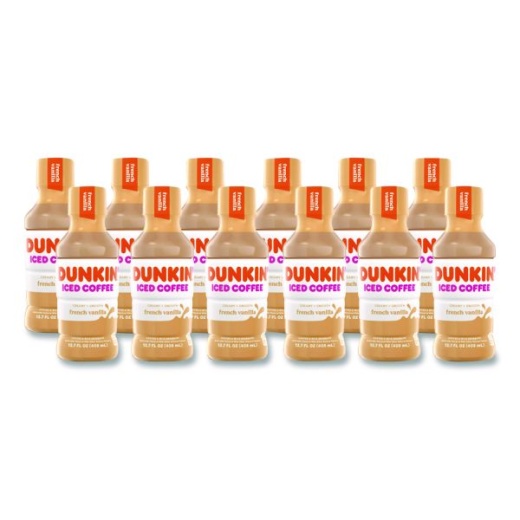 Dunkin' French Vanilla Iced Coffee Drink, 13.7 Oz Bottle, 12/Carton