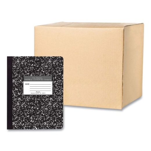 Roaring Spring Hardcover Marble Composition Book - Unruled, Black Marble Cover