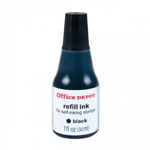 Self-Inking Refill Ink, 1 Oz, Black