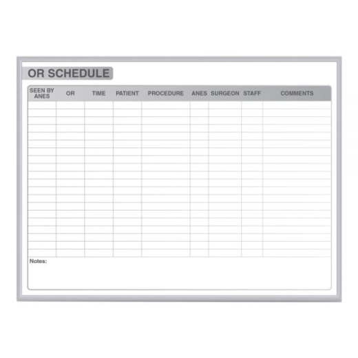 Ghent Or Schedule Magnetic Dry-Erase Whiteboard, 48" X 72", Aluminum Frame With Silver Finish