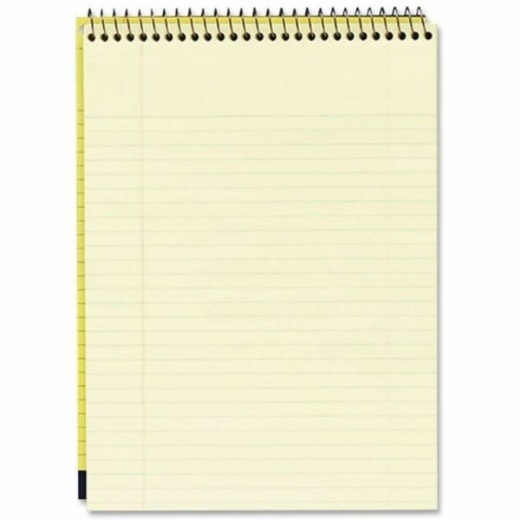 Cambridge Stiff-Back Wire Bound Notebook, 8-1/2 x 11-3/4, Legal Ruled, 70 Sheets, Canary/Blue