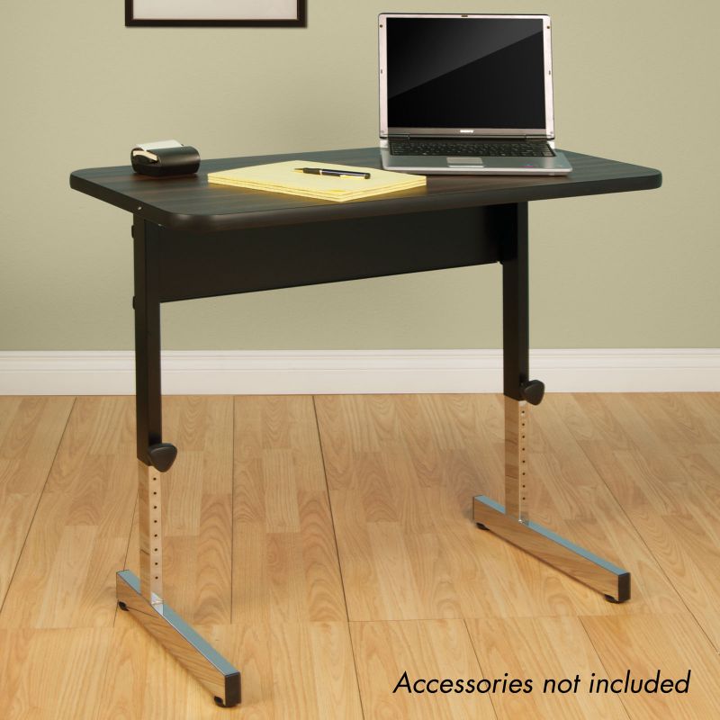 Adapta Height Adjustable Utility Office Table In Black/Walnut