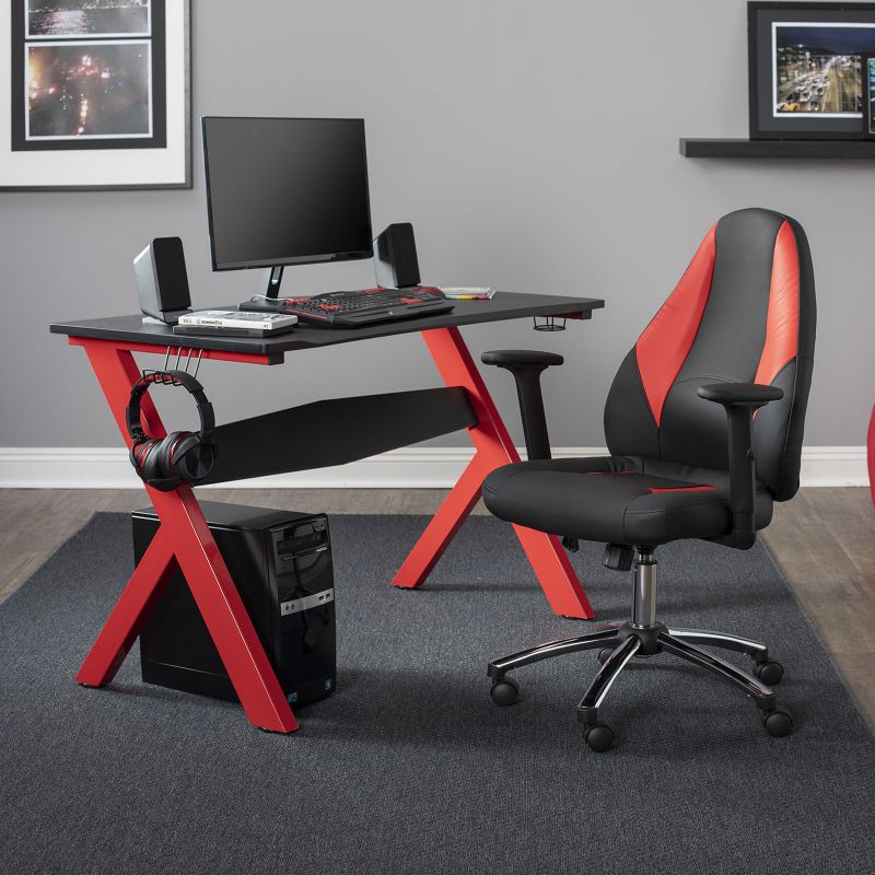 Mid Back Contoured Swivel Gaming Chair - #