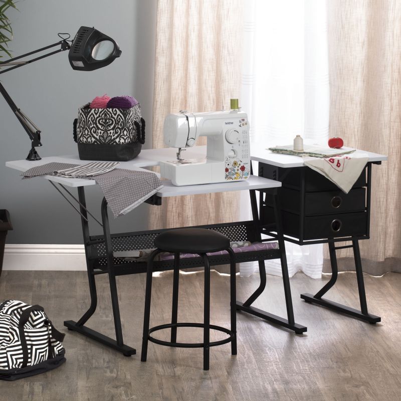 Eclipse Hobby / Sewing Machine Table In Black / White