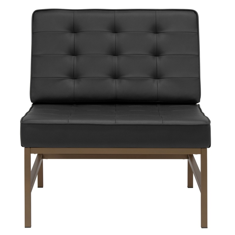 Ashlar Bonded Leather Accent Chair In Bronze/Black