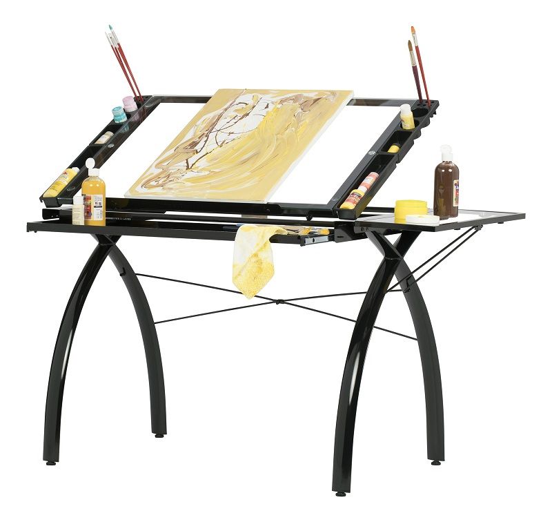 Futura Craft And Drawing Station With Tilting Top And Folding Shelf In