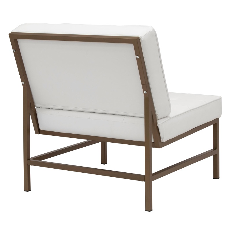 Ashlar Bonded Leather Accent Chair In Bronze/White