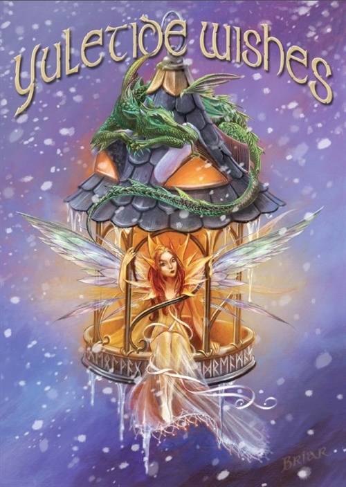 Elf Light Yuletide Wishes Cards - 6 Pack Yule