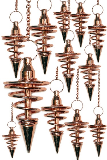 Copper Metal Spiral Pendulums - Bulk Pack of 12 Pieces