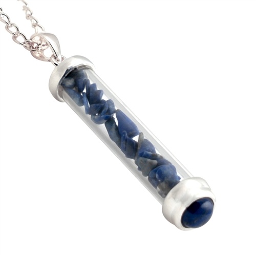 Lapis Gem Power Vial Pendant For Self Awareness and Wisdom