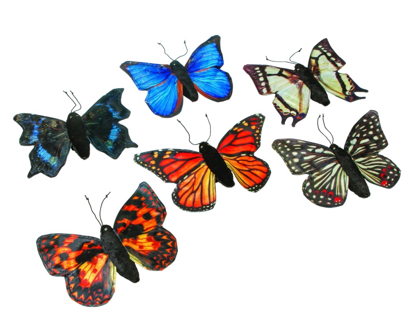 8" Finger Butterflies (6 Assor Ted Colors) Bag