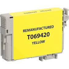 Epson OEM 68, T068420 Remanufactured Inkjet Cartridge: Yellow, 350 Yield, 9ml