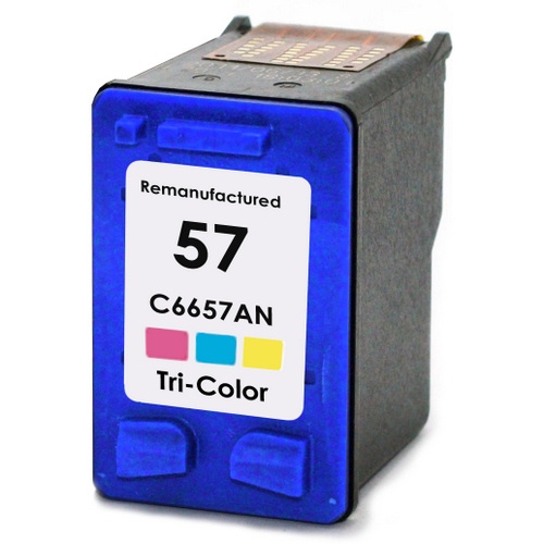 Hewlett Packard OEM 57, C6657AN Remanufactured Inkjet Cartridge: Cyan, Magenta, Yellow, 400 Yield, 17ml