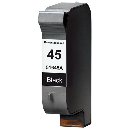 Hewlett Packard OEM 45, 51645A Remanufactured Inkjet Cartridge: Black, 830 Yield, 42ml