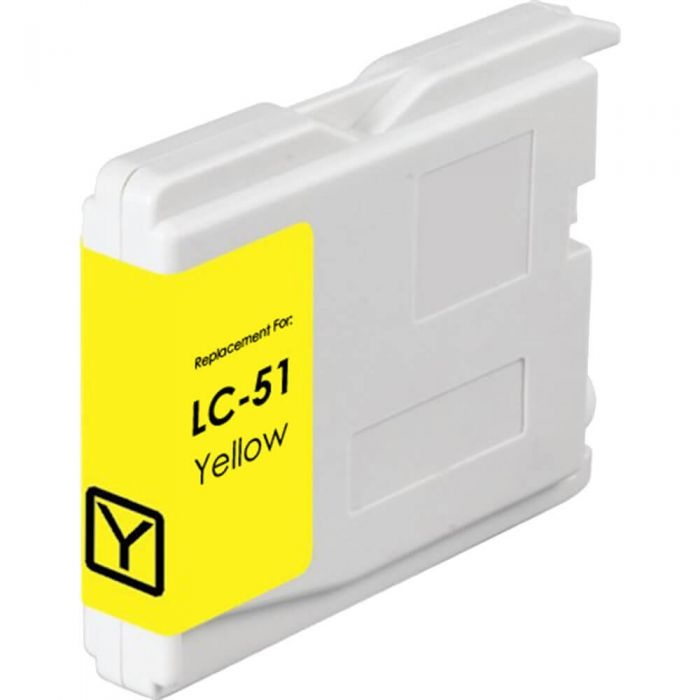 Brother OEM LC51Y Compatible Inkjet Cartridge: Yellow, 400 Yield