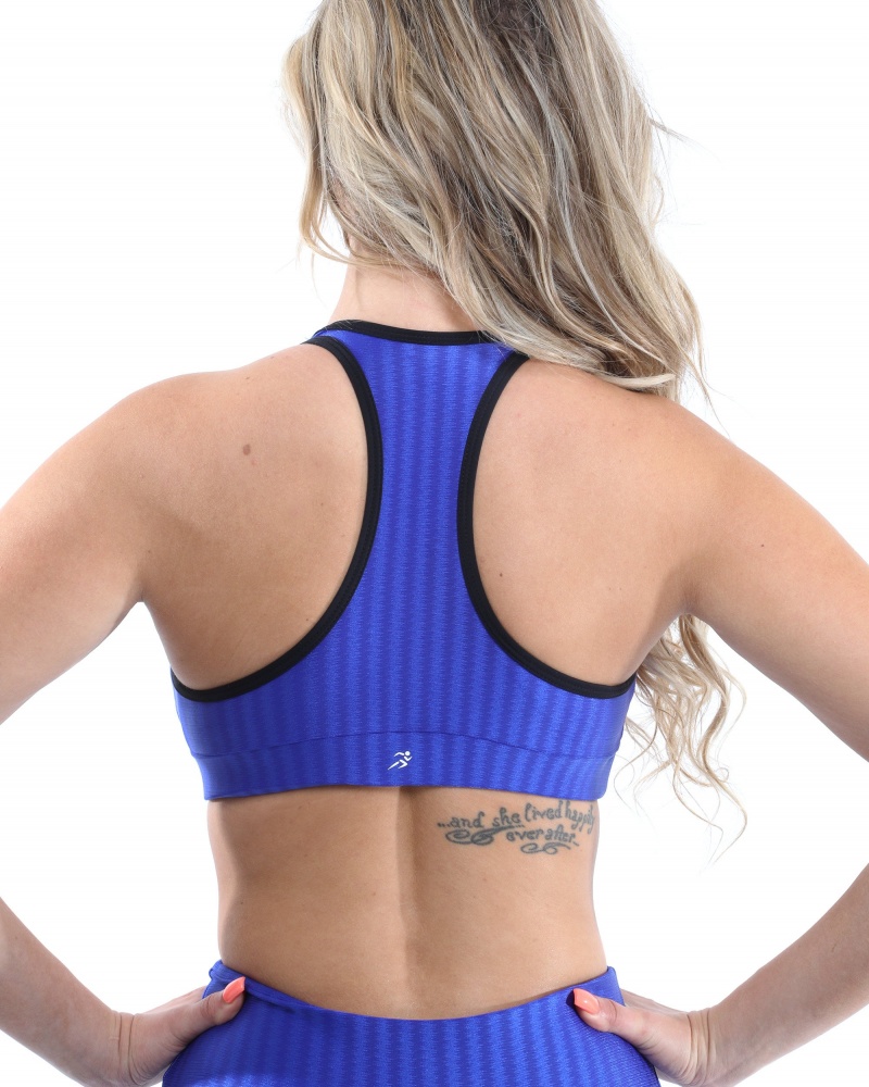 Firenze Activewear Set - Leggings & Sports Bra - Blue [Made In Italy] Size Small Color One Color