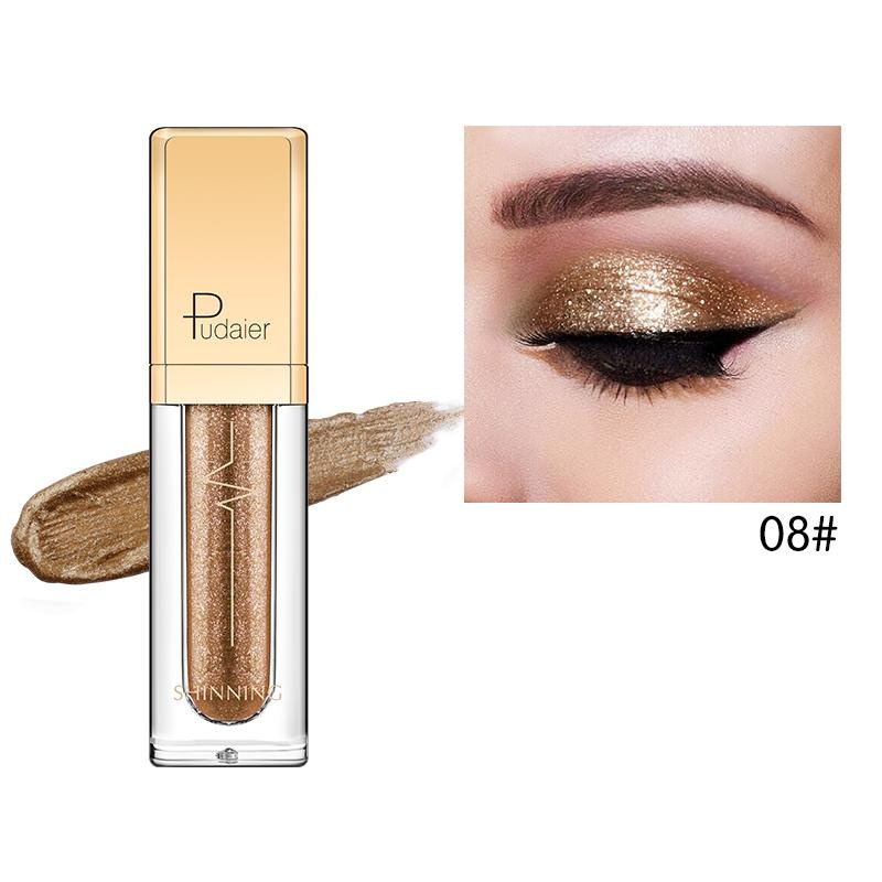 Pudaier Glitter & Glow Liquid Eyeshadow - Color # 08 Dark Brown Color 06 Color 08 Size One Size