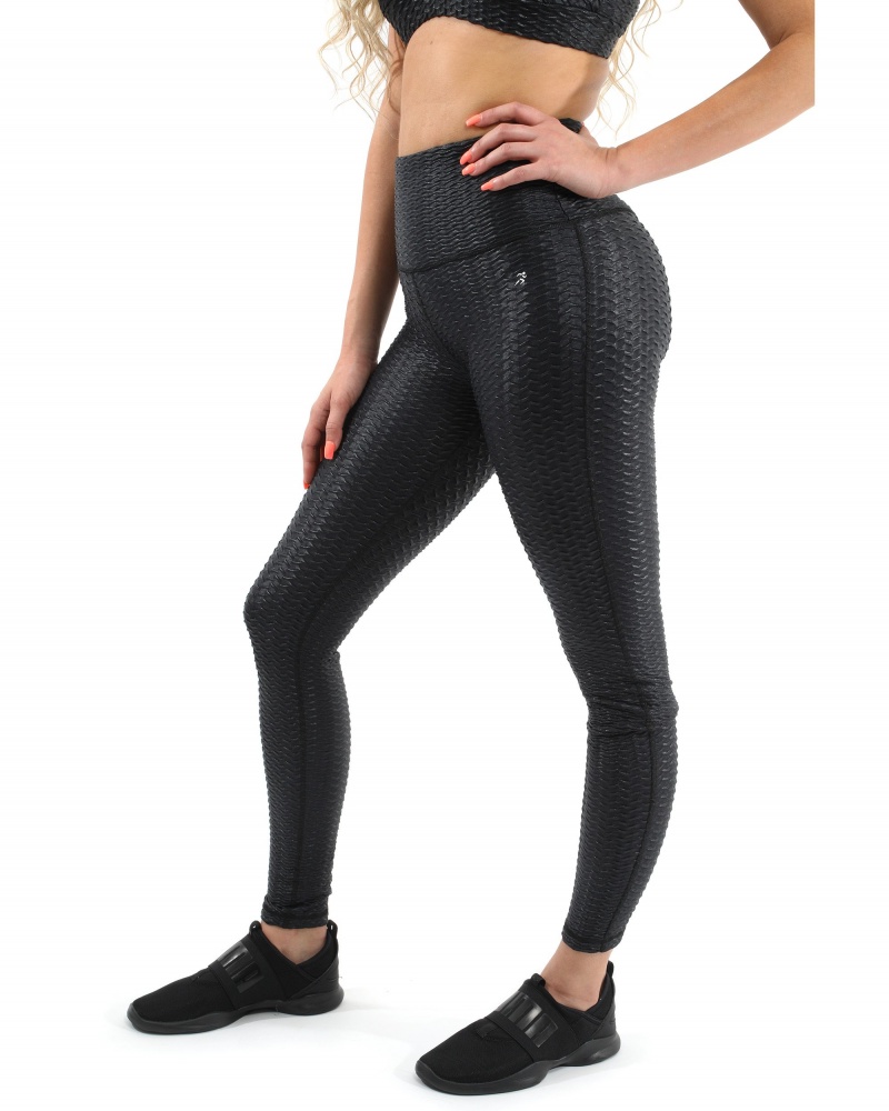Genova Activewear Set - Leggings & Sports Bra - Black [Made In Italy] Size Small Color One Color