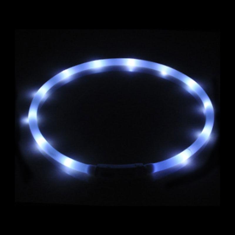 Silicone Cuttable Led Illuminated Dog Collar - Usb Rechargeable - White Color One Color Size One Size